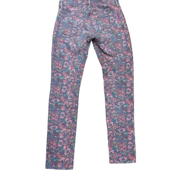 Armani Exchange Skinny Pink Floral Printed Mid Rise Jeans A/X - Picture 2 of 4